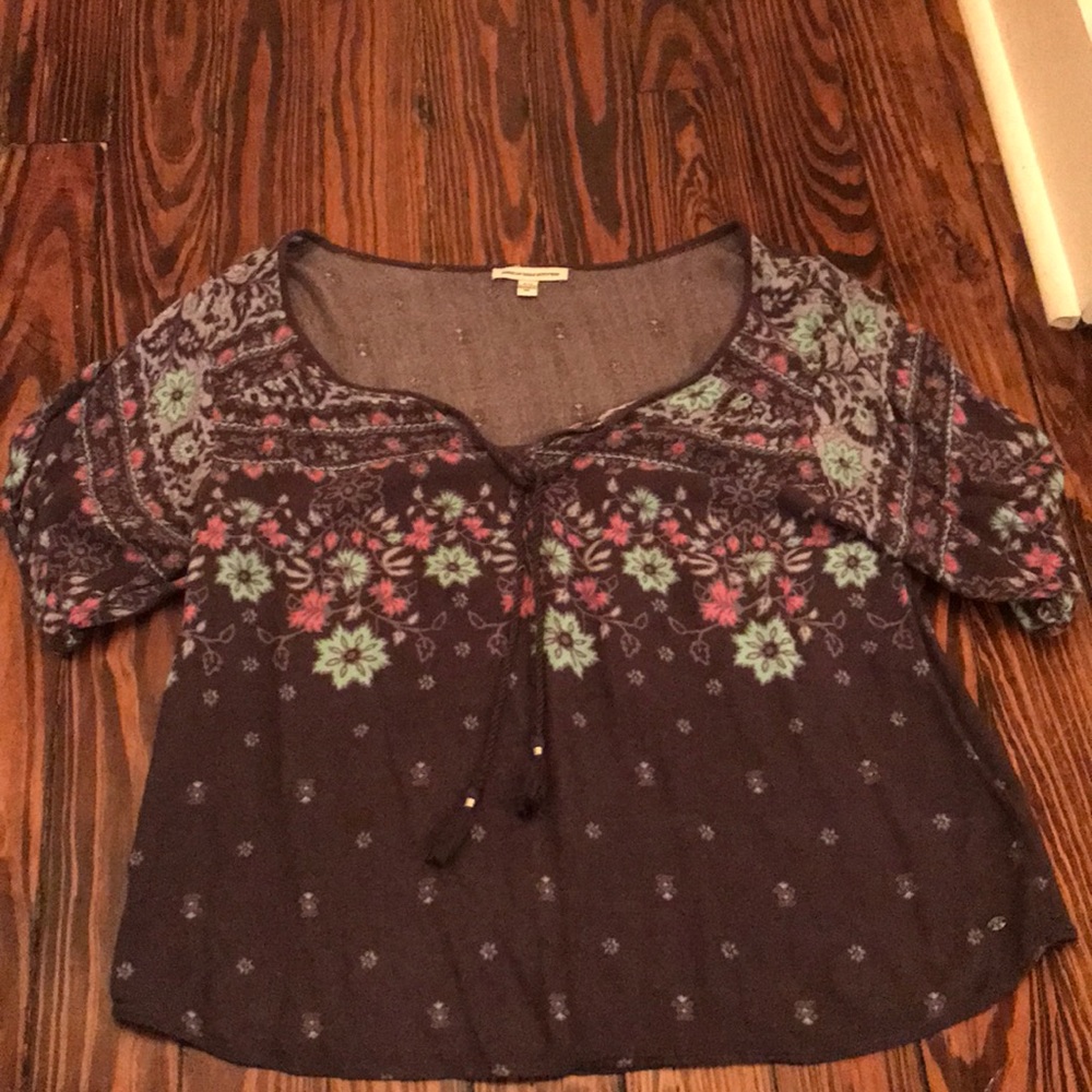 American eagle boho peasant top